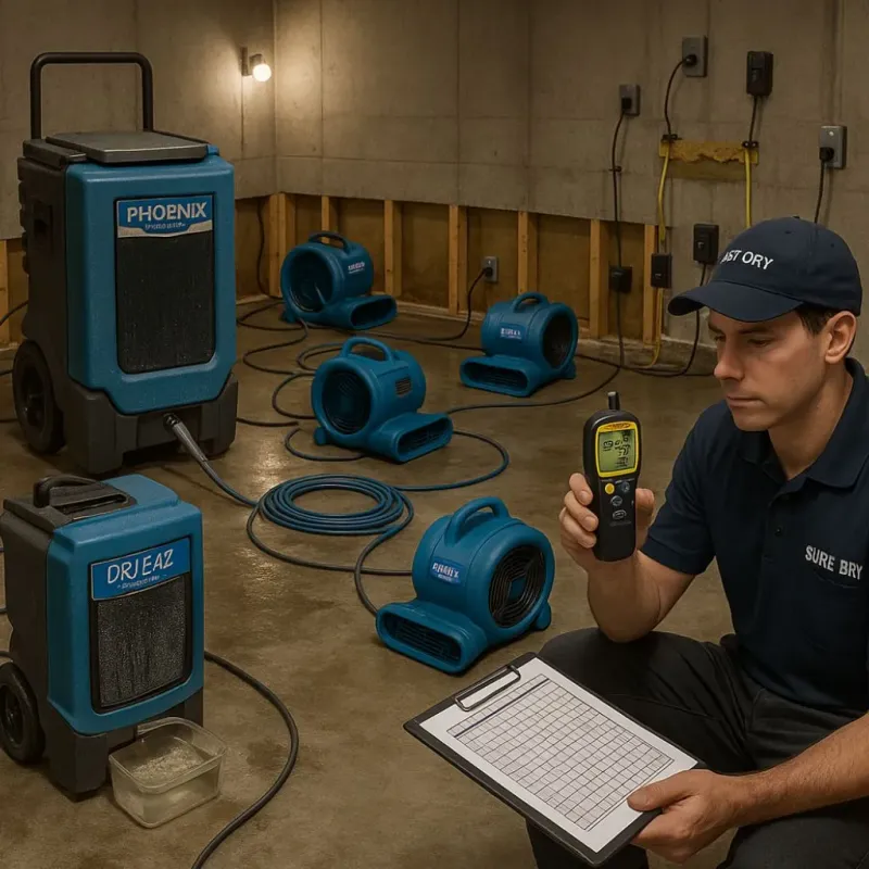 Structural Drying and Dehumidification process in Saline County, KS